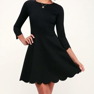 Lulus Black Salloped Hem Skater Dress